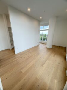 Modern living room with wood floor
