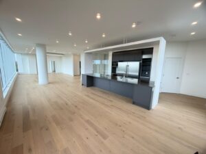 Modern kitchen and living space