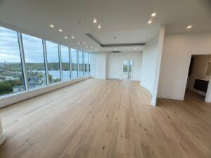 Modern spacious empty living room