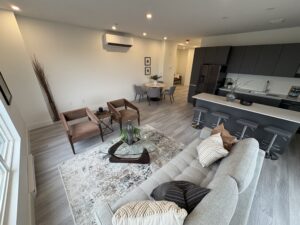 Modern living room and kitchen