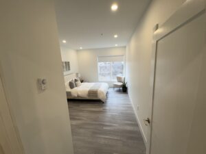 Modern bedroom with king bed